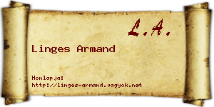 Linges Armand névjegykártya
